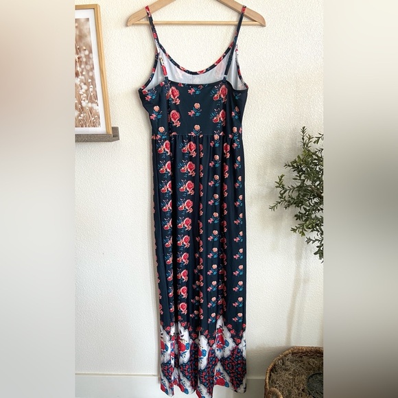 Navy floral print wide leg jumpsuit - Picture 5 of 11